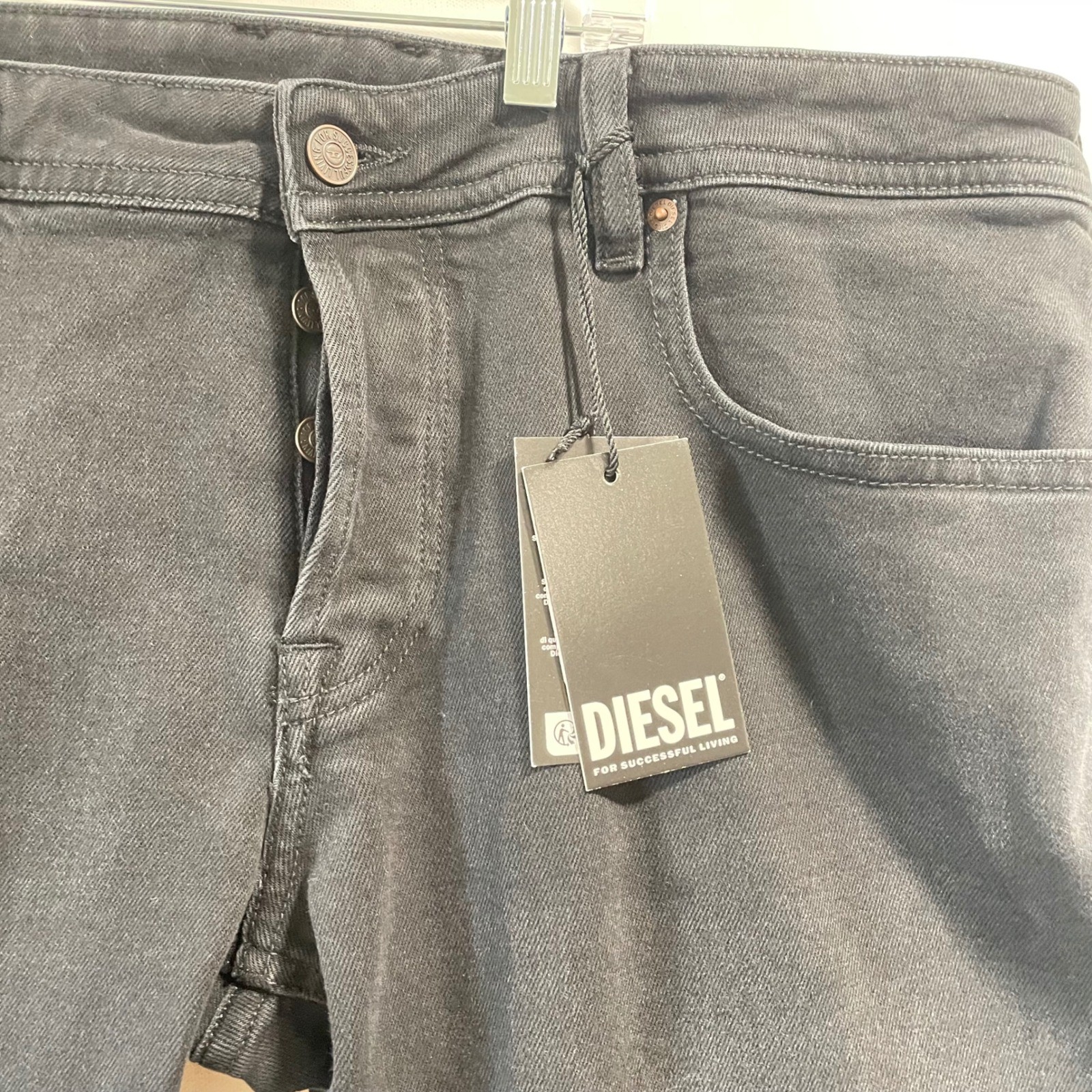 Diesel Zatiny 2007 Slim Bootcut Jeans Mens 36×30 (38×29) Washed Black RE064 NWT