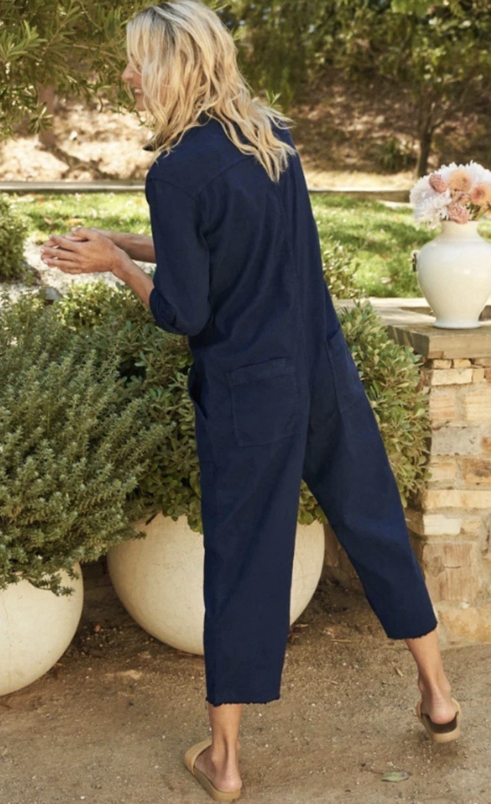 Frank & Eileen $488 Northern Ireland Italian Performance Linen Jumpsuit; M
