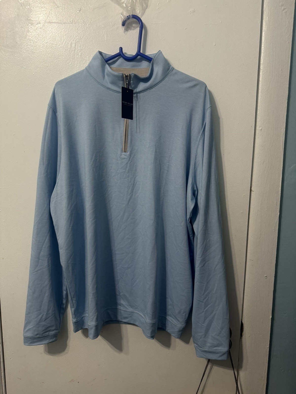 PETER MILLAR Crown Crafted Albatross Men’s Cotton Blend Pique 1/4 Zip XL