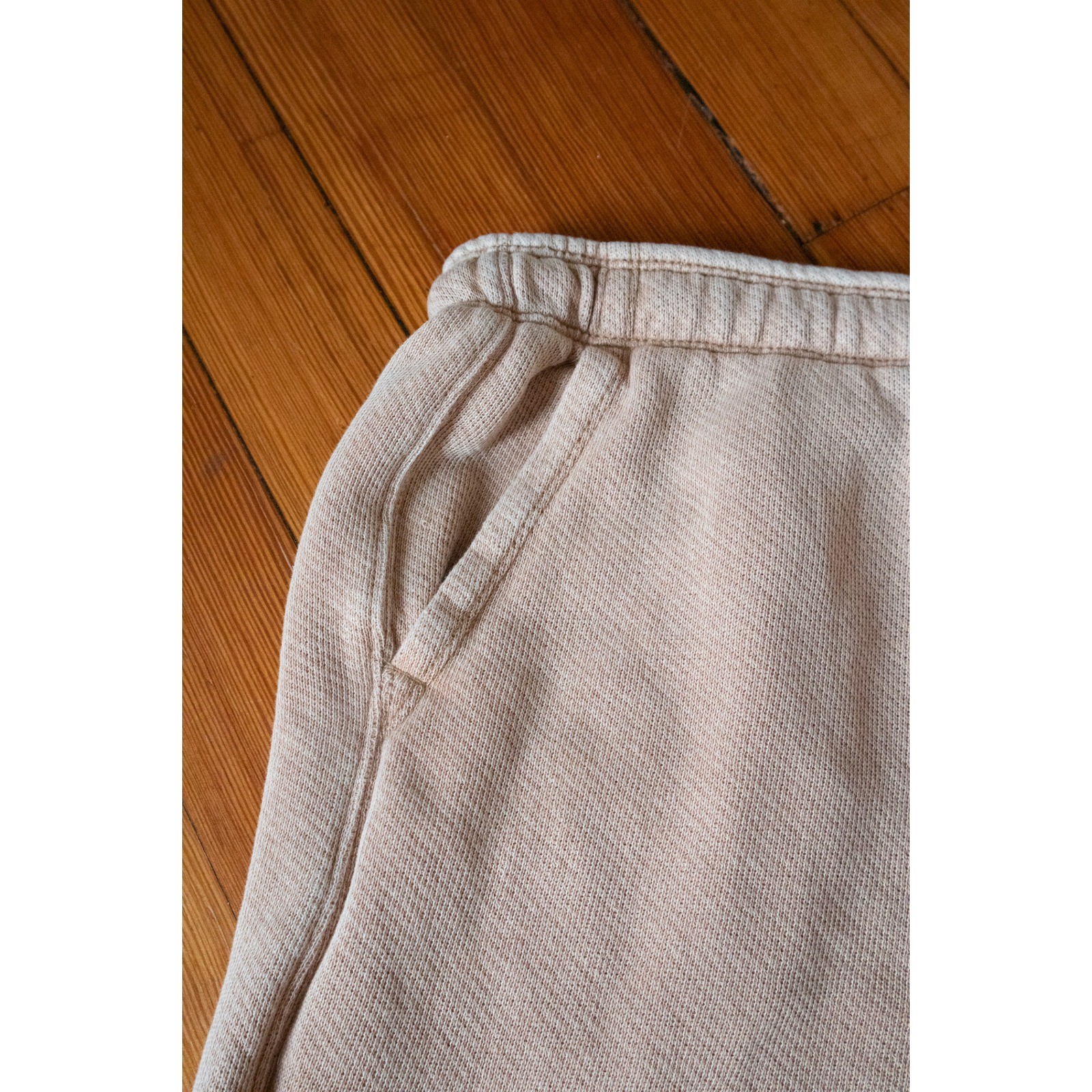 American Eagle Womens Medium Tan Waffle Knit Wide Leg Lounge Pants Cropped Sweat