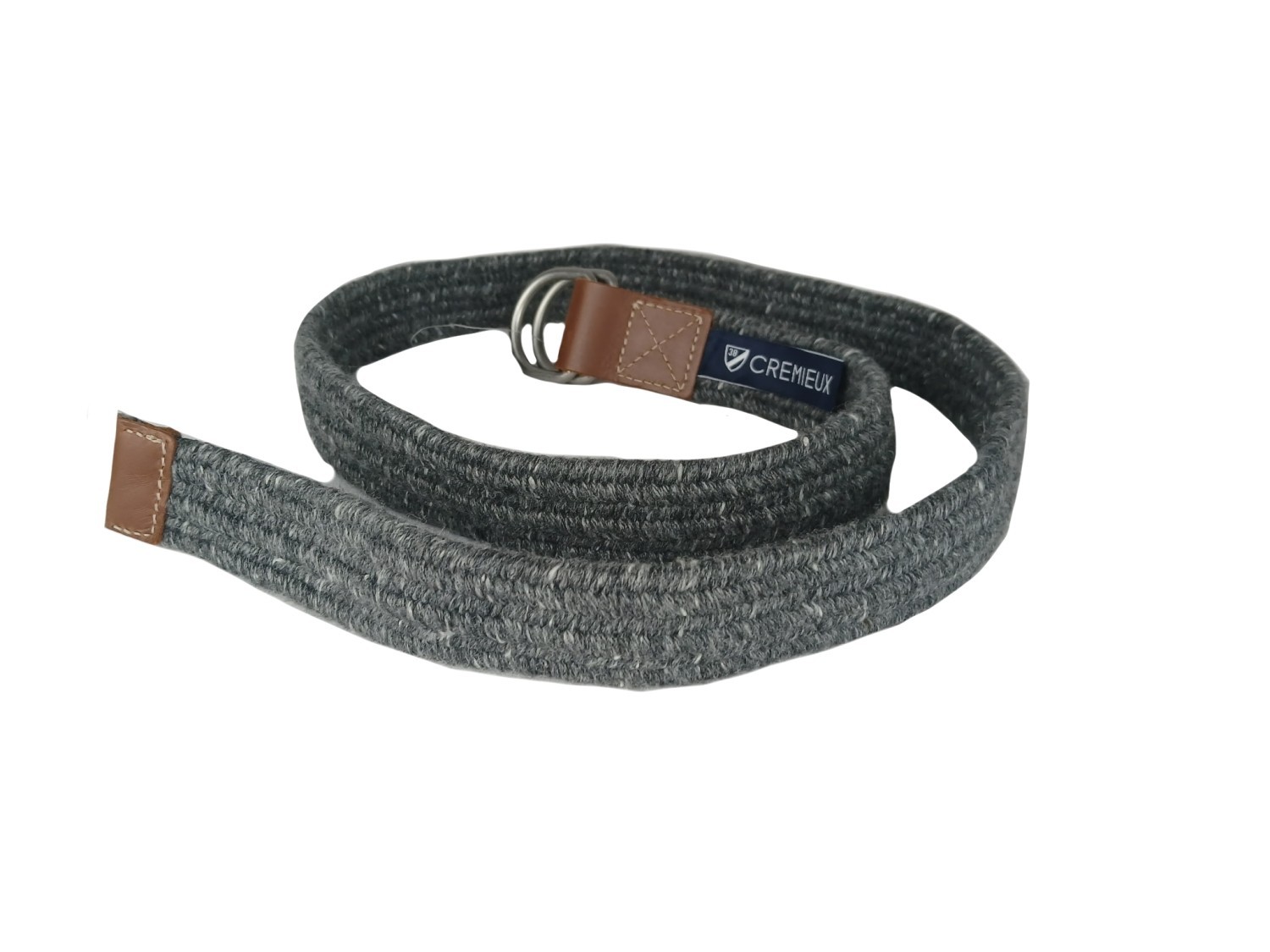 Cremieux Men’s Dring Acrylic Blend Cloth Leather Trim Belt