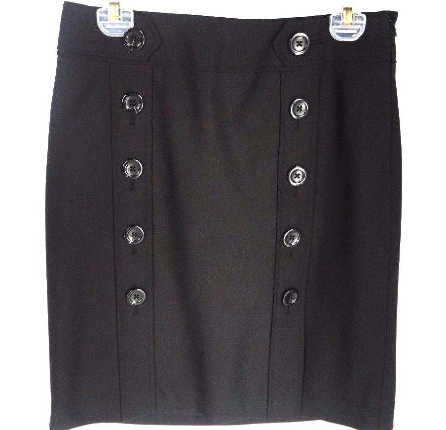 Ann Taylor Womens Skirt Size 2 Polyester Rayon Lycra A-line Above Knee Black
