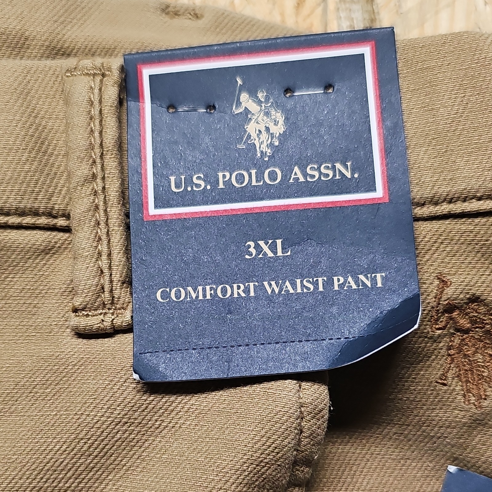 U.S. Polo Assn. Men’s Beige Cotton Twill Khaki Pants Classic Fit 3XL 44W