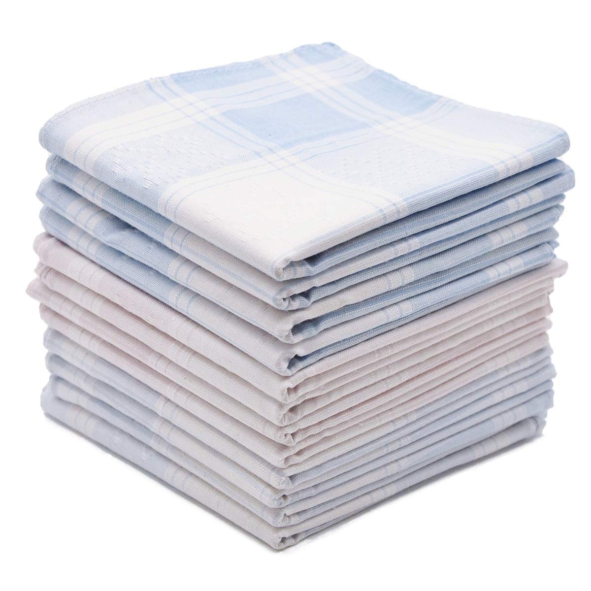 Large Soft Cotton Handkerchiefs for Men – Elegant Patterns, Assorted Colors, 16