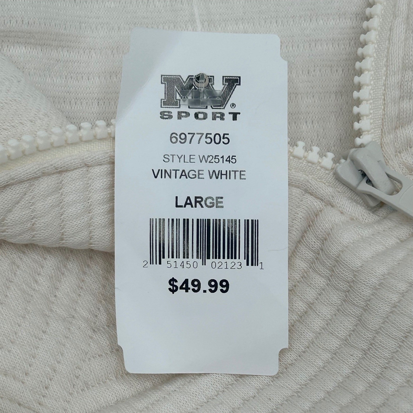 MV Sport NEW Colgate University Quilted Quarter Zip Pullover Cream W25145 L