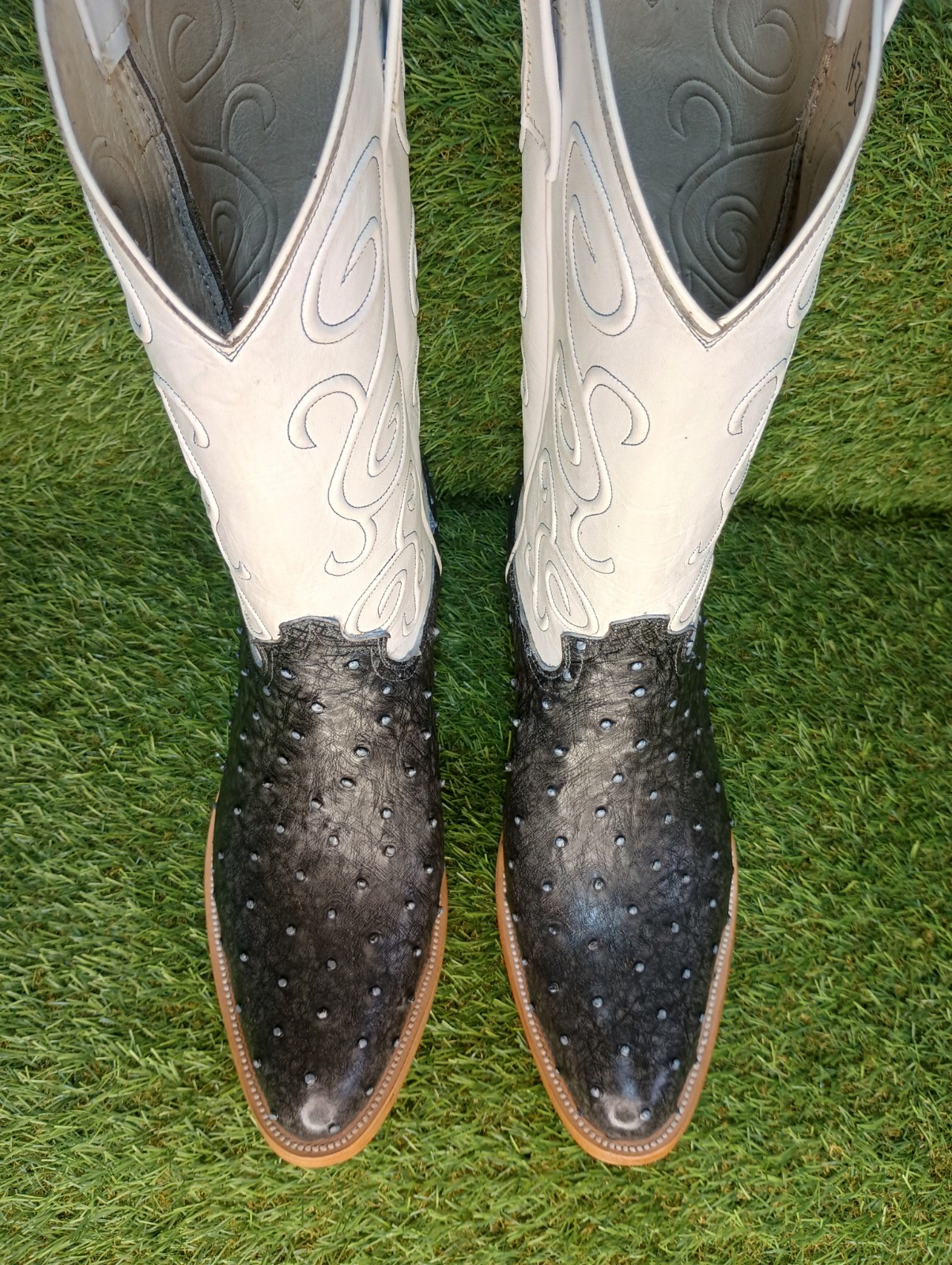 Men’s New 100% Authentic Regal Blue Ostrich With Wood Pegs All Sizes Available
