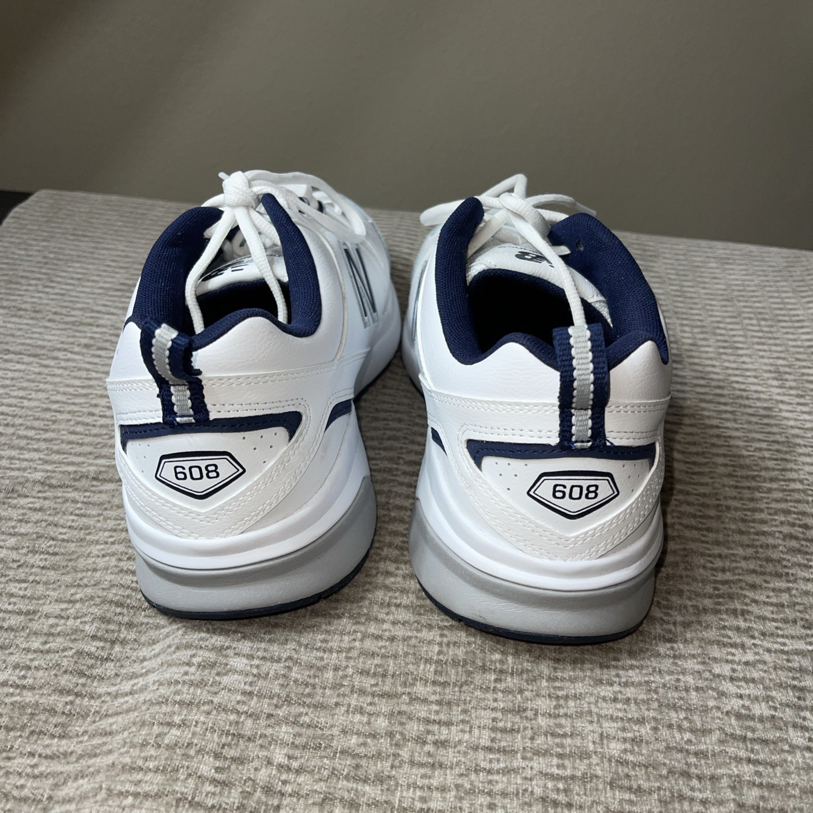 New Balance 608 Men’s Size 12 4E Leather Sneakers White/Navy MX608WN5