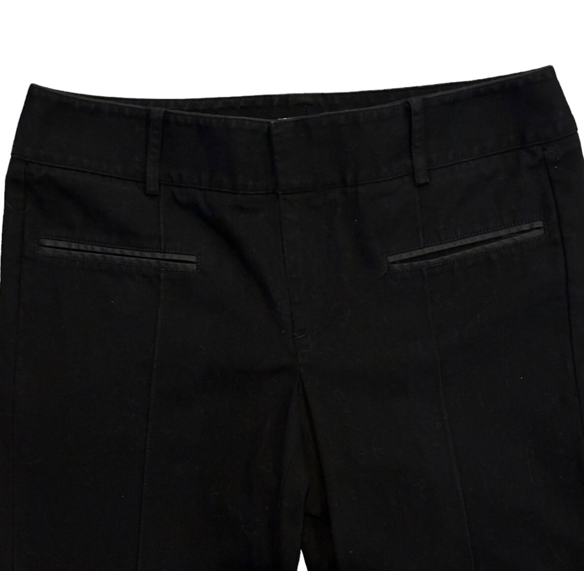 Helmut Lang Straight Leg High Waist Pants Black 97% Cotton 3% Elastane Size 10