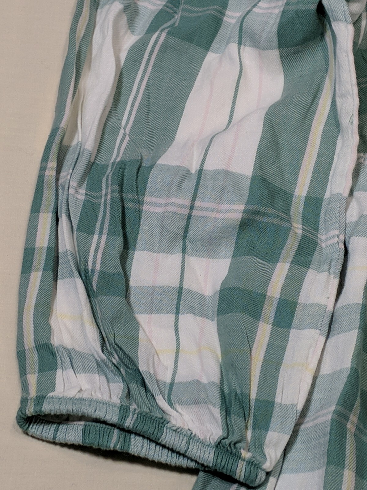 THERE ABOUTS Girl’s Green/White Plaid 1/2 Button L/S Flowy Blouse size 3XL NWT