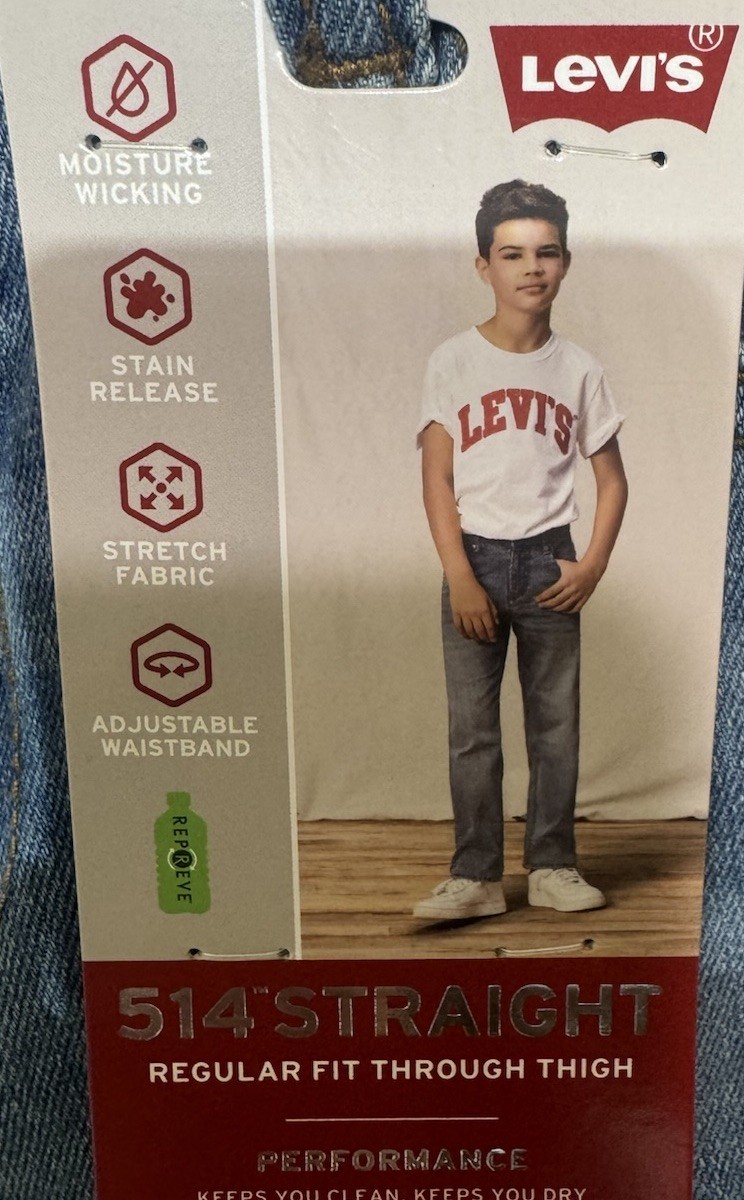 Levis 514 Straight Regular Fit Stretch Jeans Size 18reg 29×31 NEW Stain Release
