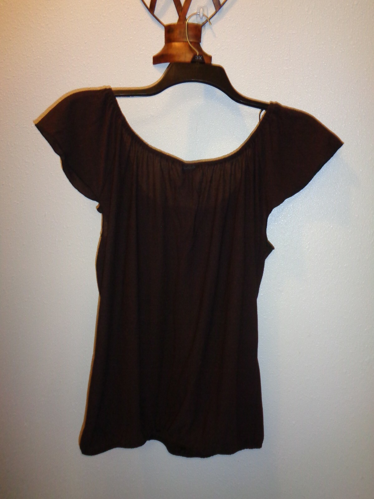 WRAPPER Junior’s Brown Top Blouse NWT Size XL Short Sleeve