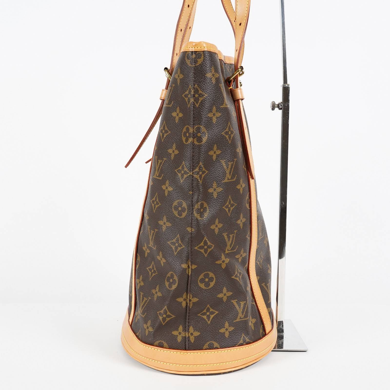 Louis Vuitton Monogram Bucket GM M42236 Tote Bag Brown w/Pouch Used 07E062420019