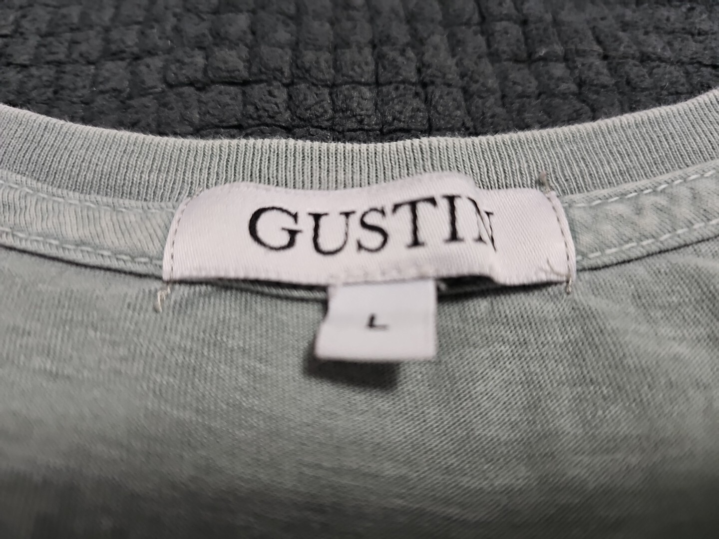 Gustin Jeans Pale Sage Worn Lightweight Lounge Athleisure Tshirt SZ Large