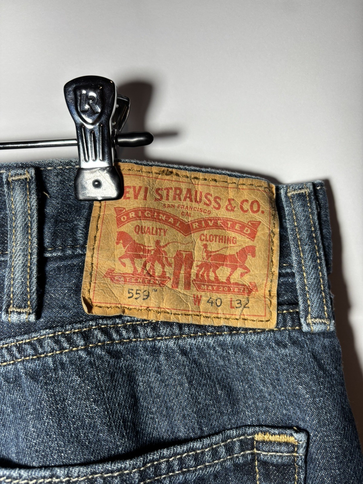 Levis 559 Jeans Mens 40×32 Denim Straight Leg Relaxed Loose Fit