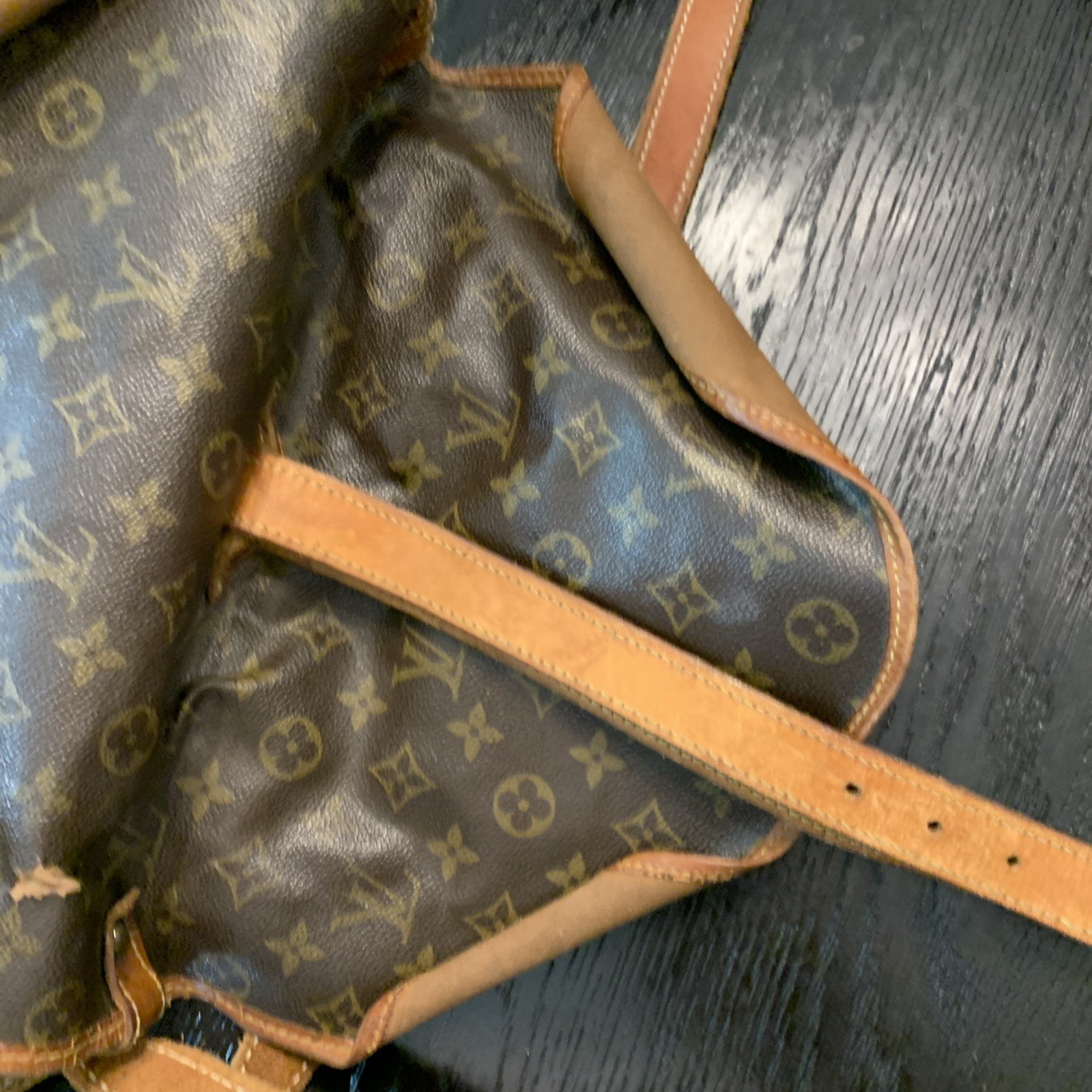 Louis Vuitton Noe Brown Monogram Shoulder Bag Damaged for Repair As Is
