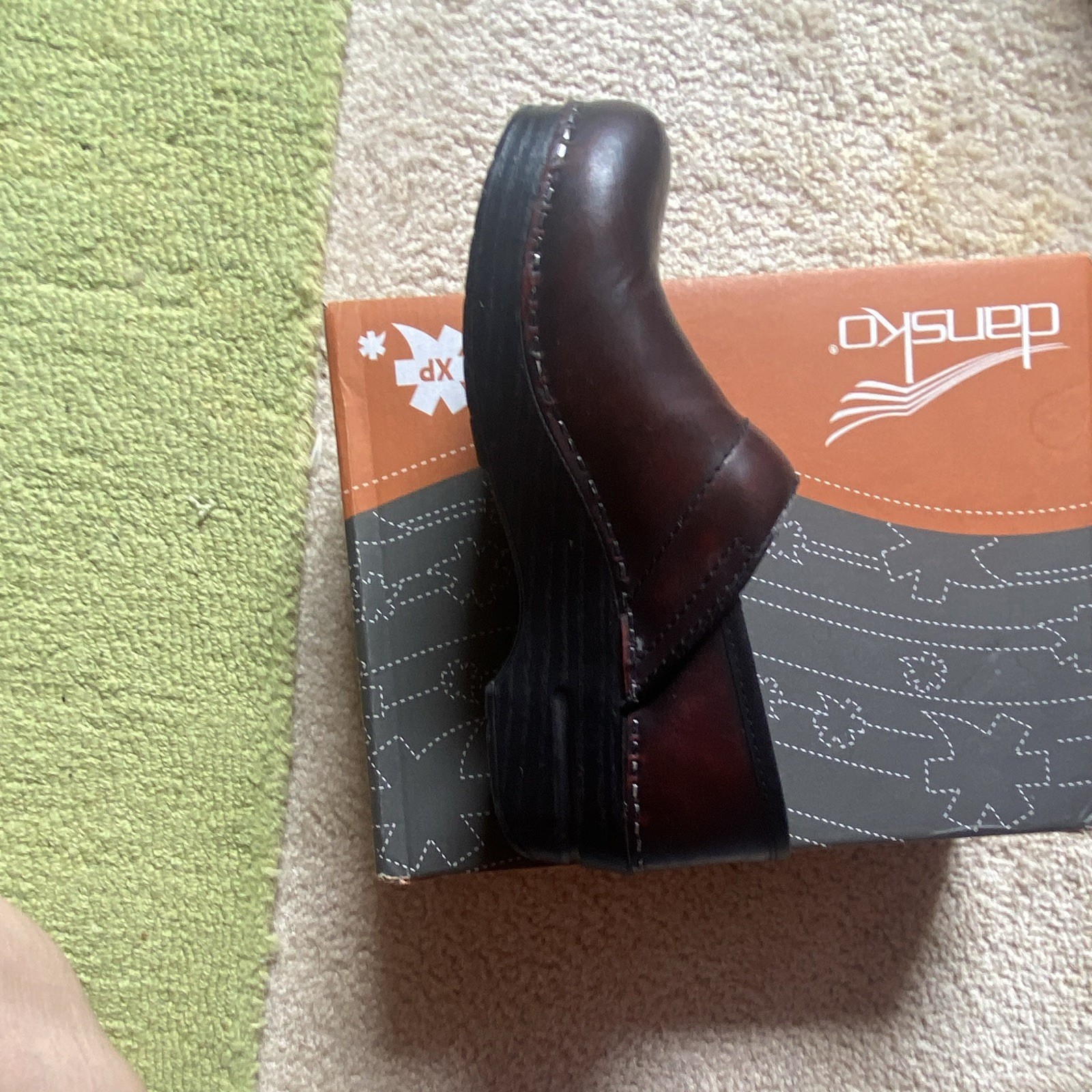 Dansko Pro XP Leather Slip-On Clog Brown Slip Resistant US 5.5 New Defects