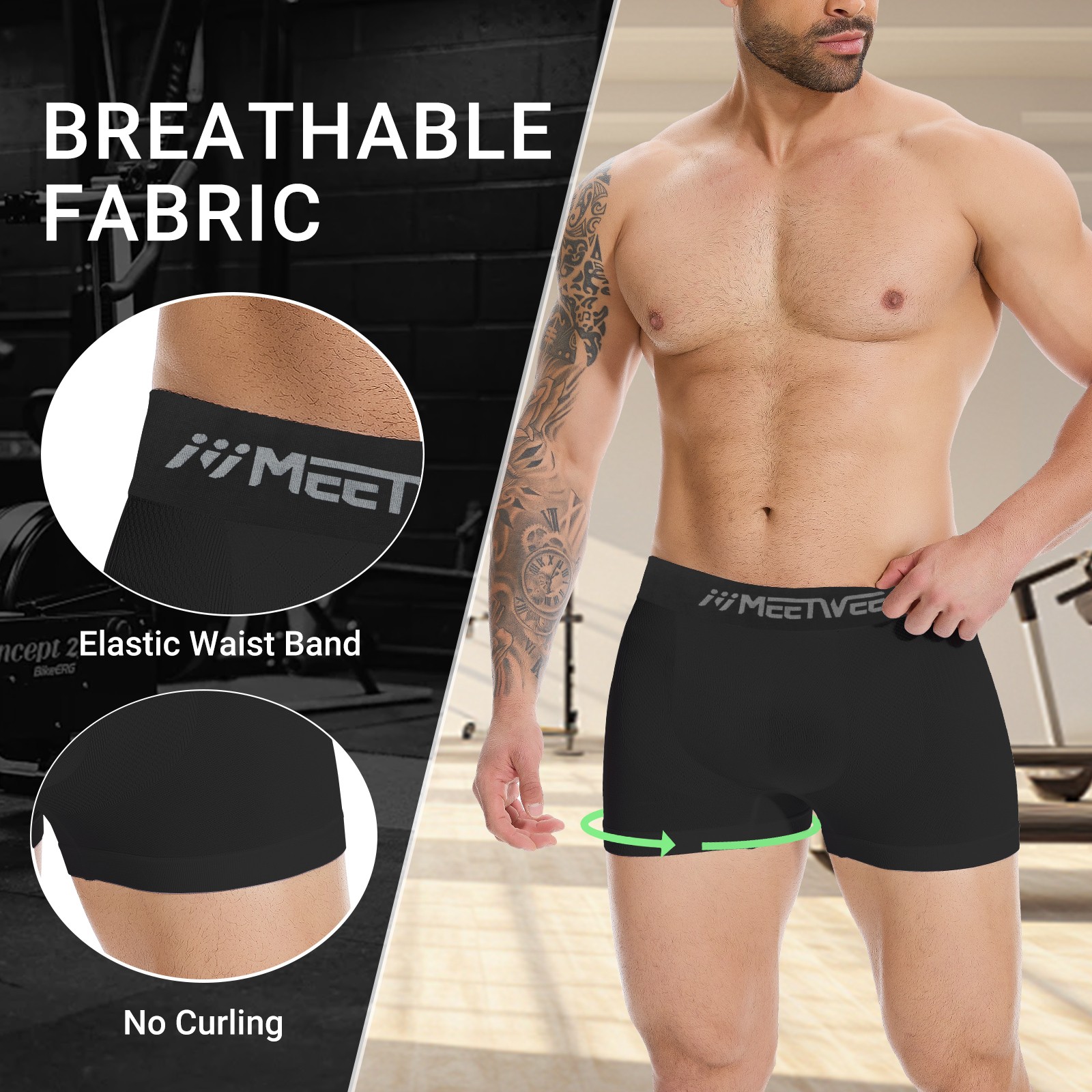 12Pack Mens Compression Boxer Briefs Breathable Underwear Comfort Flex Waistband