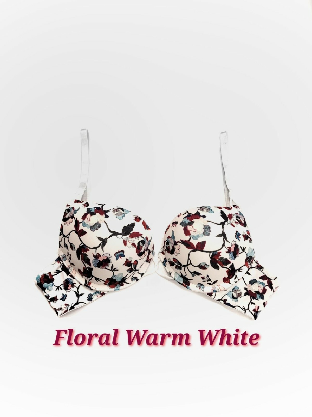 Add 2Cup Sizes Extreme Ultimate Lift Padded Cross Front Floral Print Push Up Bra