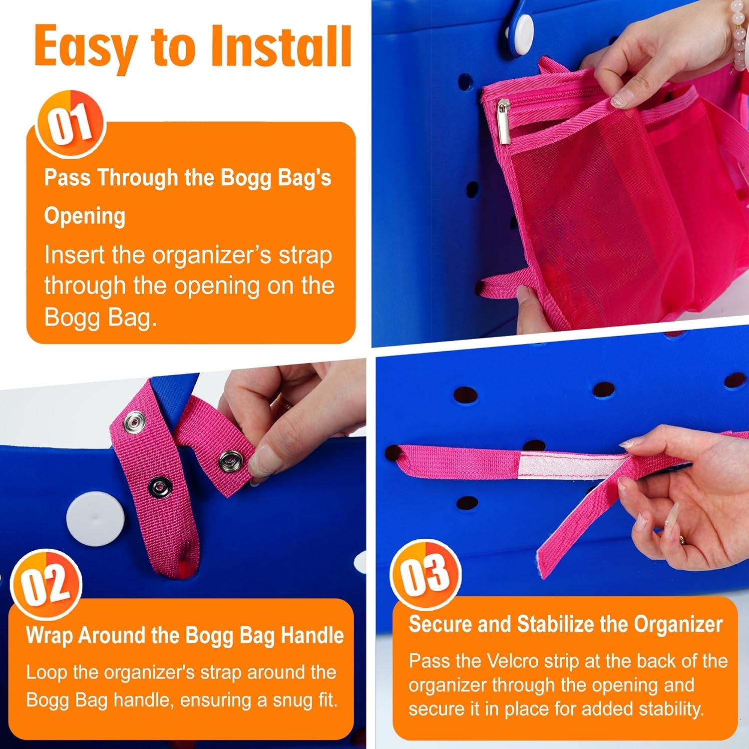 Bogg Bag Organizer Insert Mesh Pouch Holder with Divider for Accessories