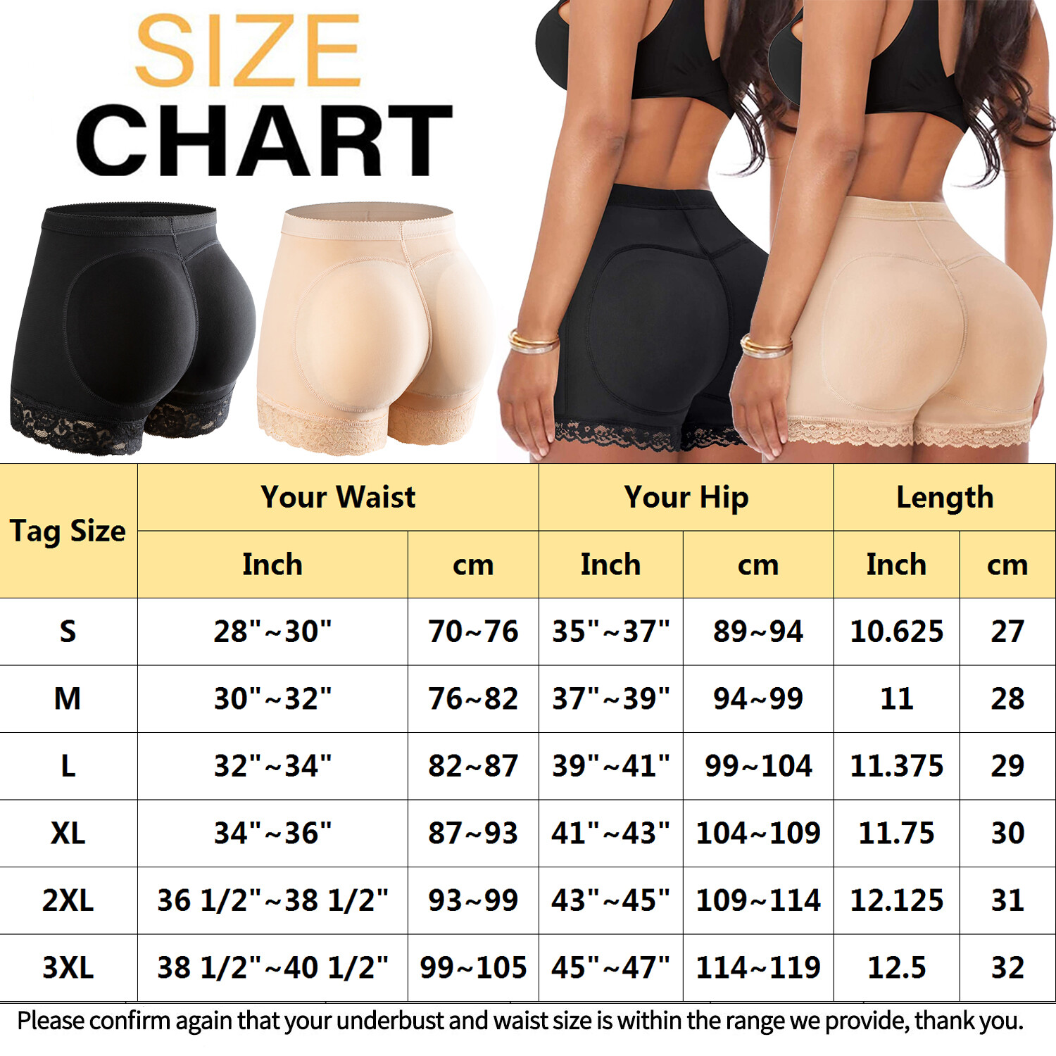 Women Seamless Lace Butt Lifter Underwear Removble Pad Hip Enhancer Body Shaper