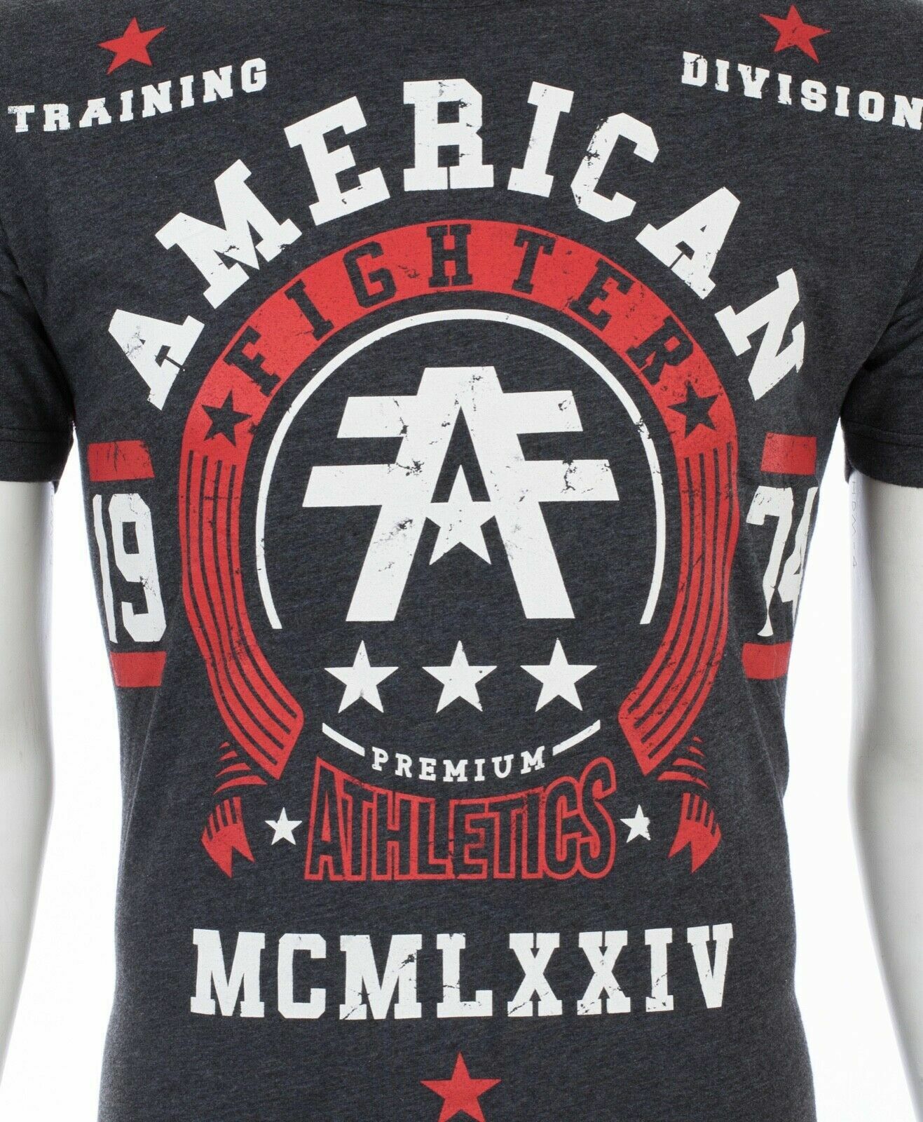 AMERICAN FIGHTER Dalton Black Red Athletic Mens Crewneck T-shirt S-3XL NWT
