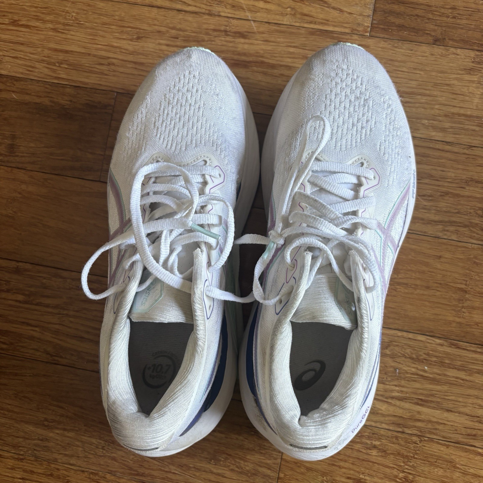 ASICS Gel Kayano 30 100 White And Purple Women’s Running Shoe Size 10