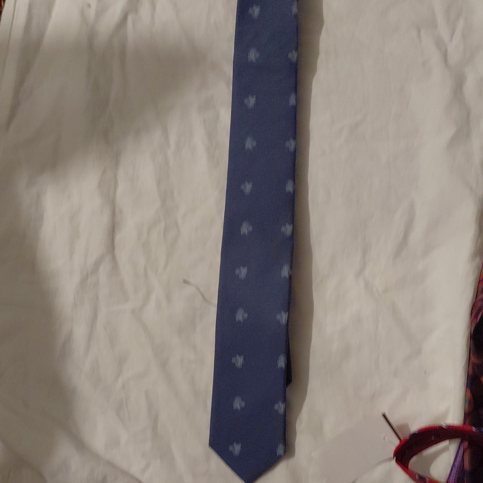 bar III Blue Bicycle Novelty Woven Cotton Men’s Tie Logo Accent One Size