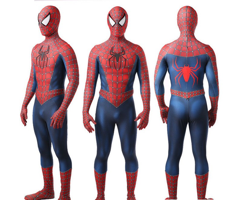 Classic Spider-Man Tobey Maguire Cosplay Costume Zentai Jumpsuit Bodysuit Suit
