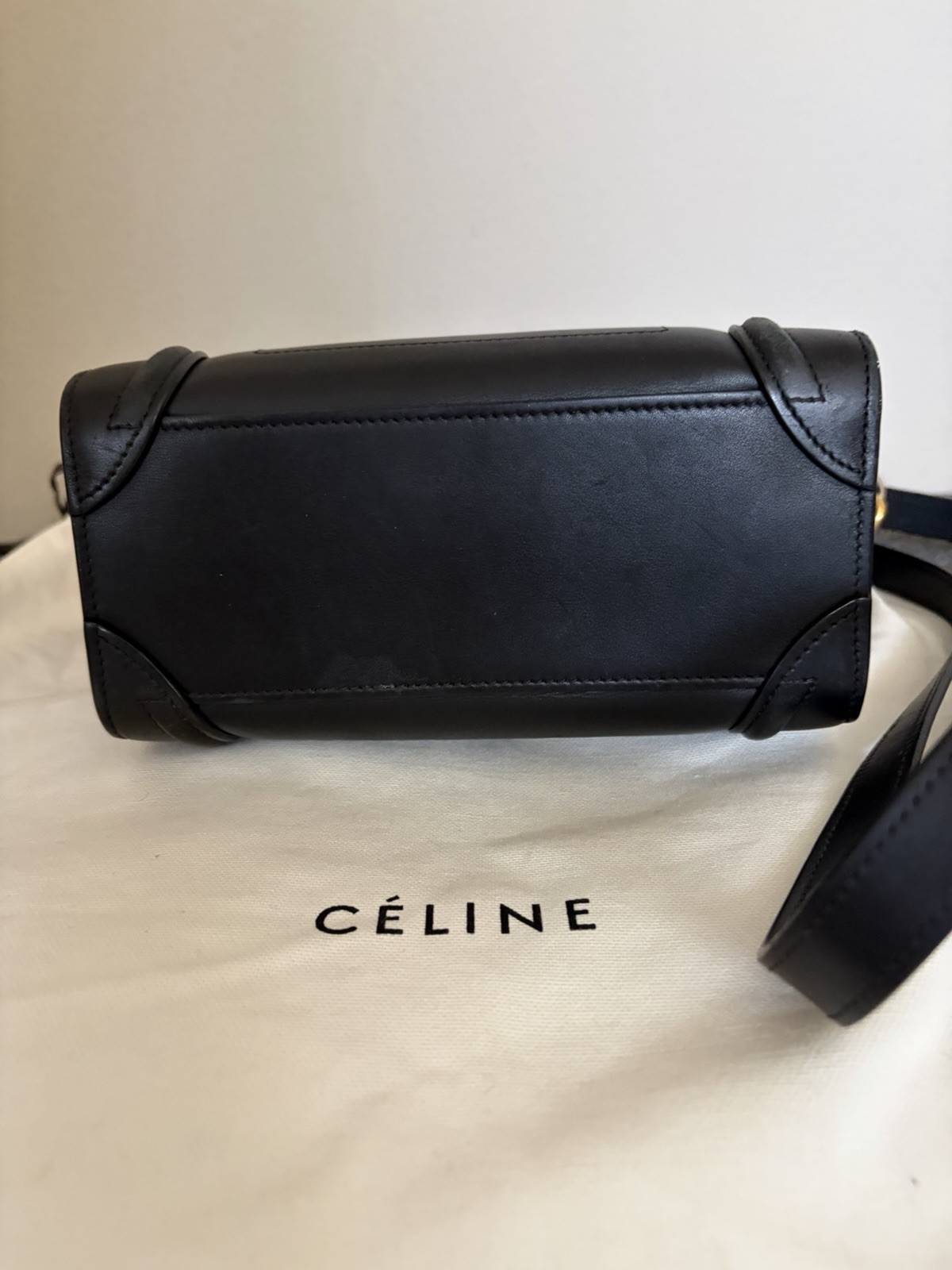 CELINE Black Nano Top Handle Bag