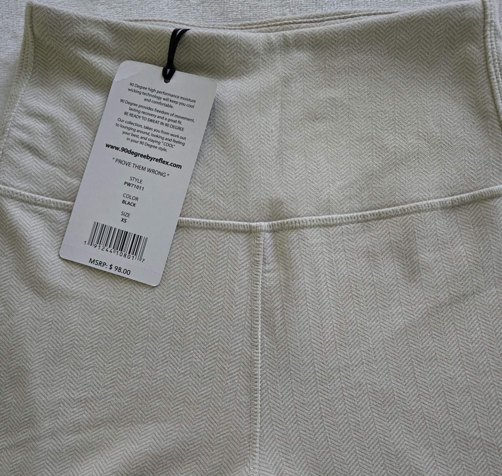 90 Degree Ivory & White Polyester/ Spandex Blend Leggings XS $98 Tag