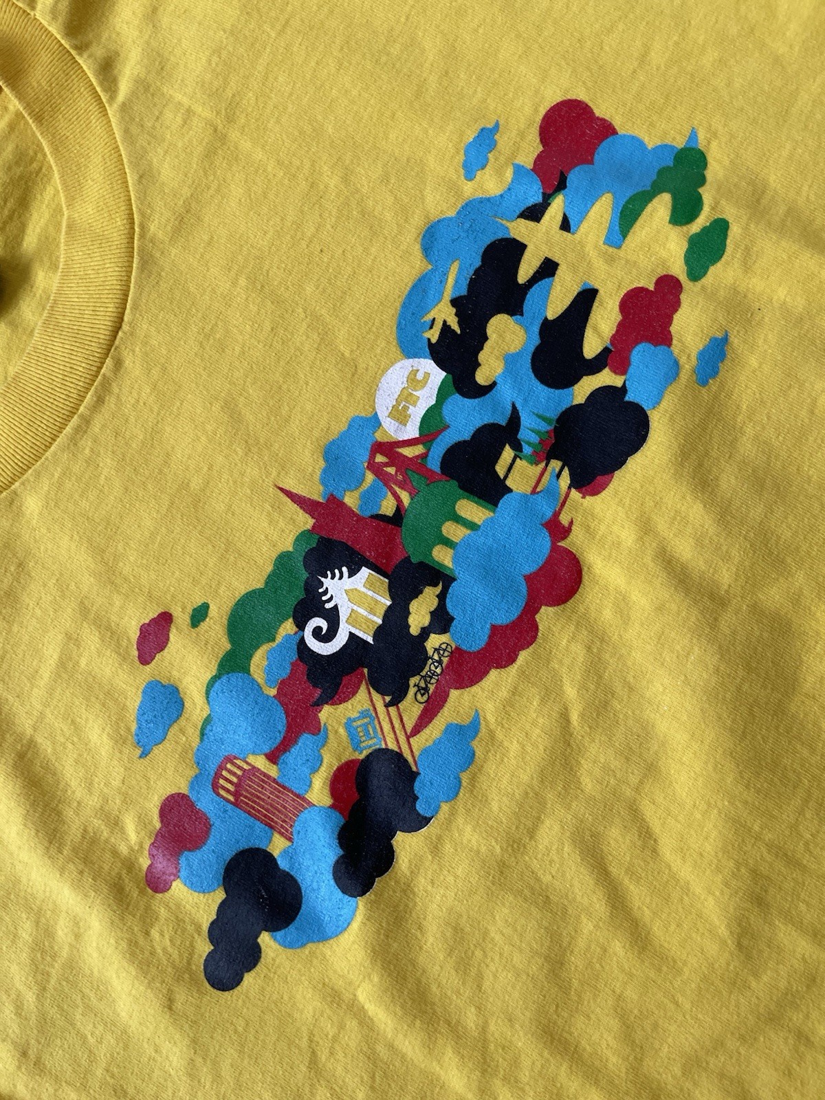 FTC For The City Skate Men’s Short Sleeve Large Yellow T-Shirt Classic Skate Tee