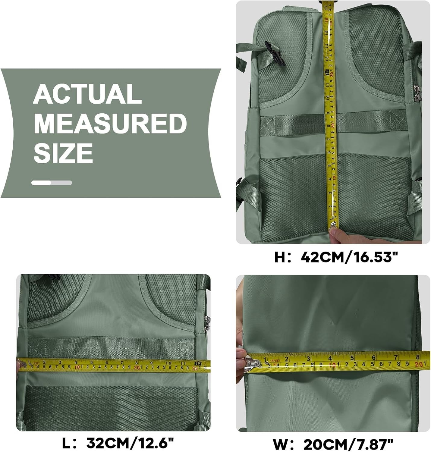 COOWOZ Travel Backpack Carry On Hiking Waterproof Daypack Casual Olive Green