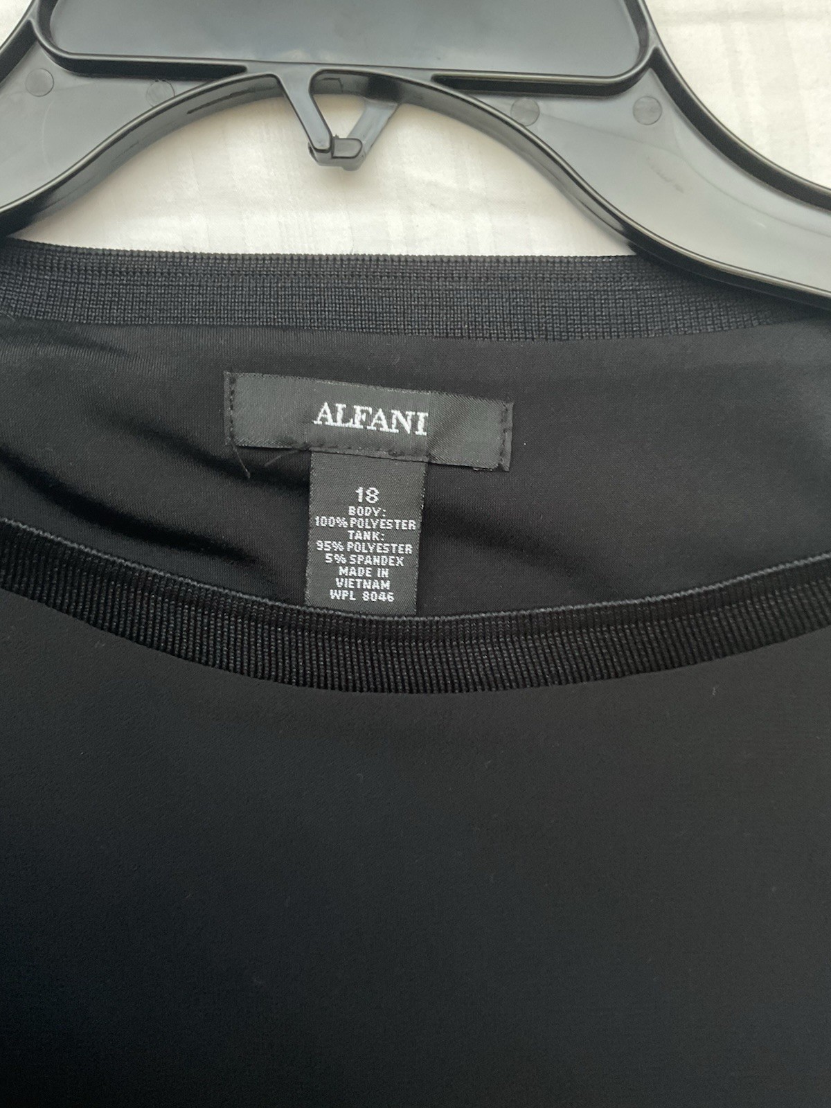 Alfani Womens Size 18 Mesh Black Long Sleeve Blouse Pull Over