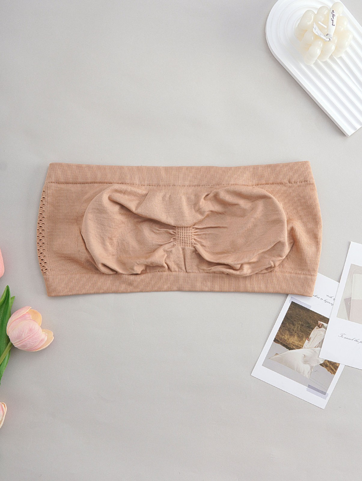 Strapless Bandeau Bra Breathable Mesh Wireless Push Up Anti Slip Tube Top Bra