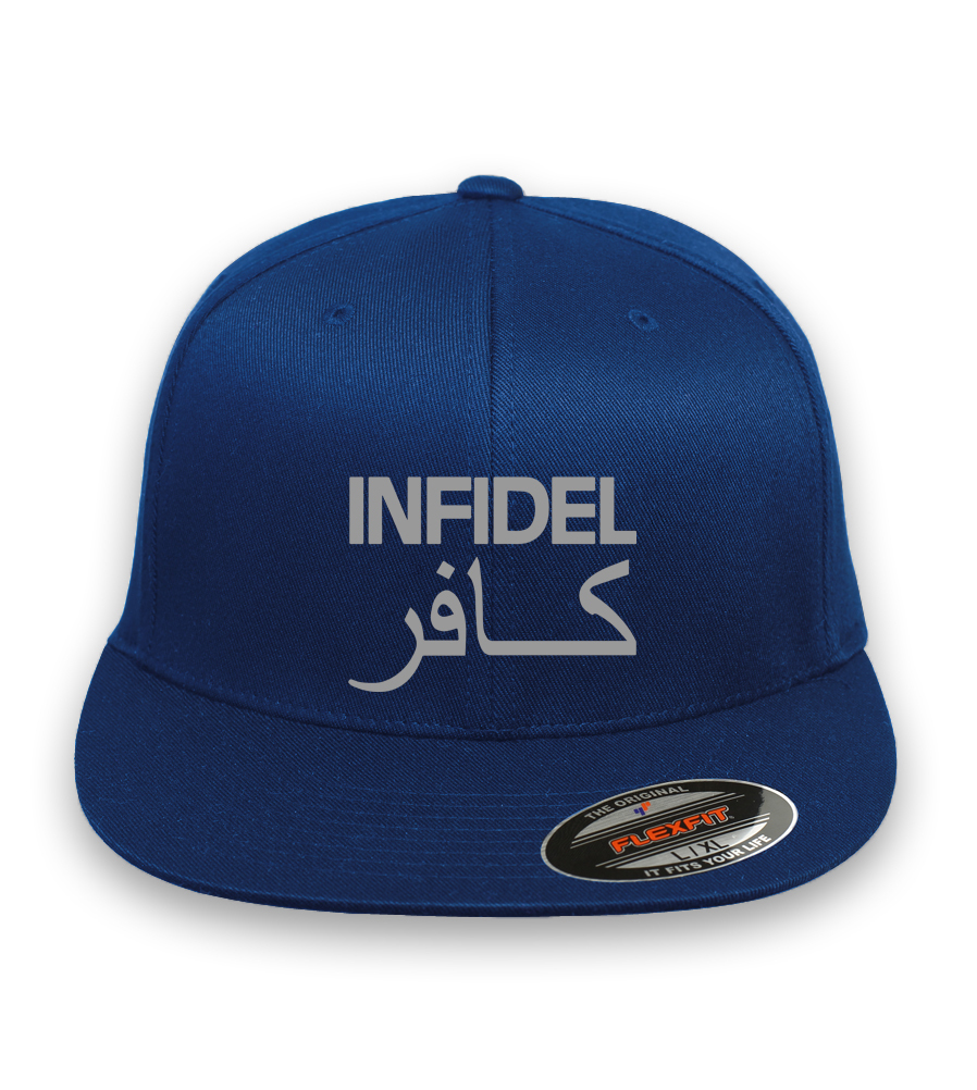 INFIDEL Pro American CURVED or FLAT BILL FLEXFIT HAT ***FREE SHIPPING in BOX**