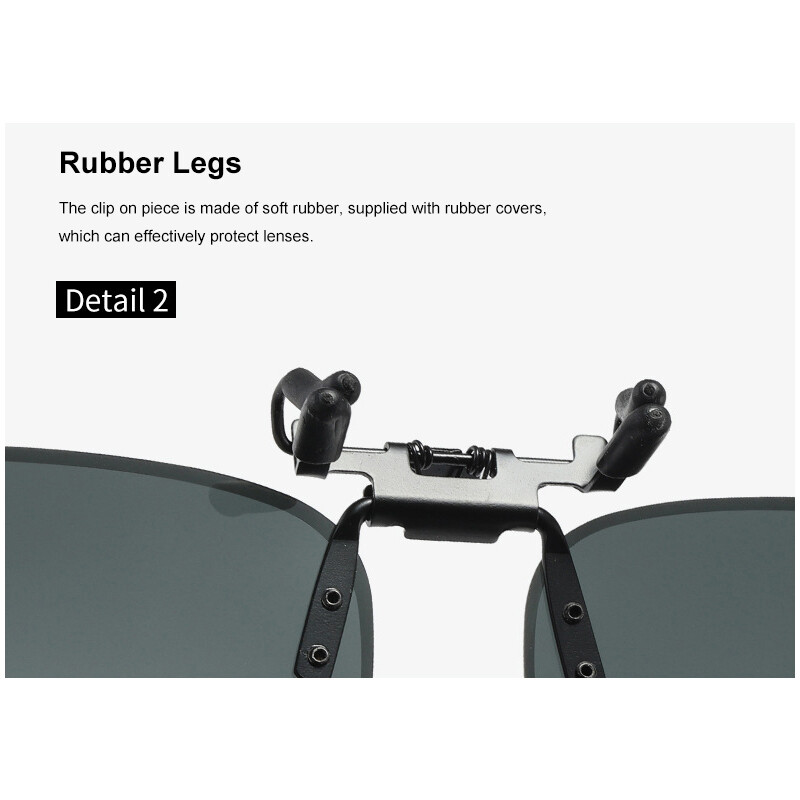 Polarized Clip on Sunglasses Over Prescription Glasses Lightweight Rimless Clips