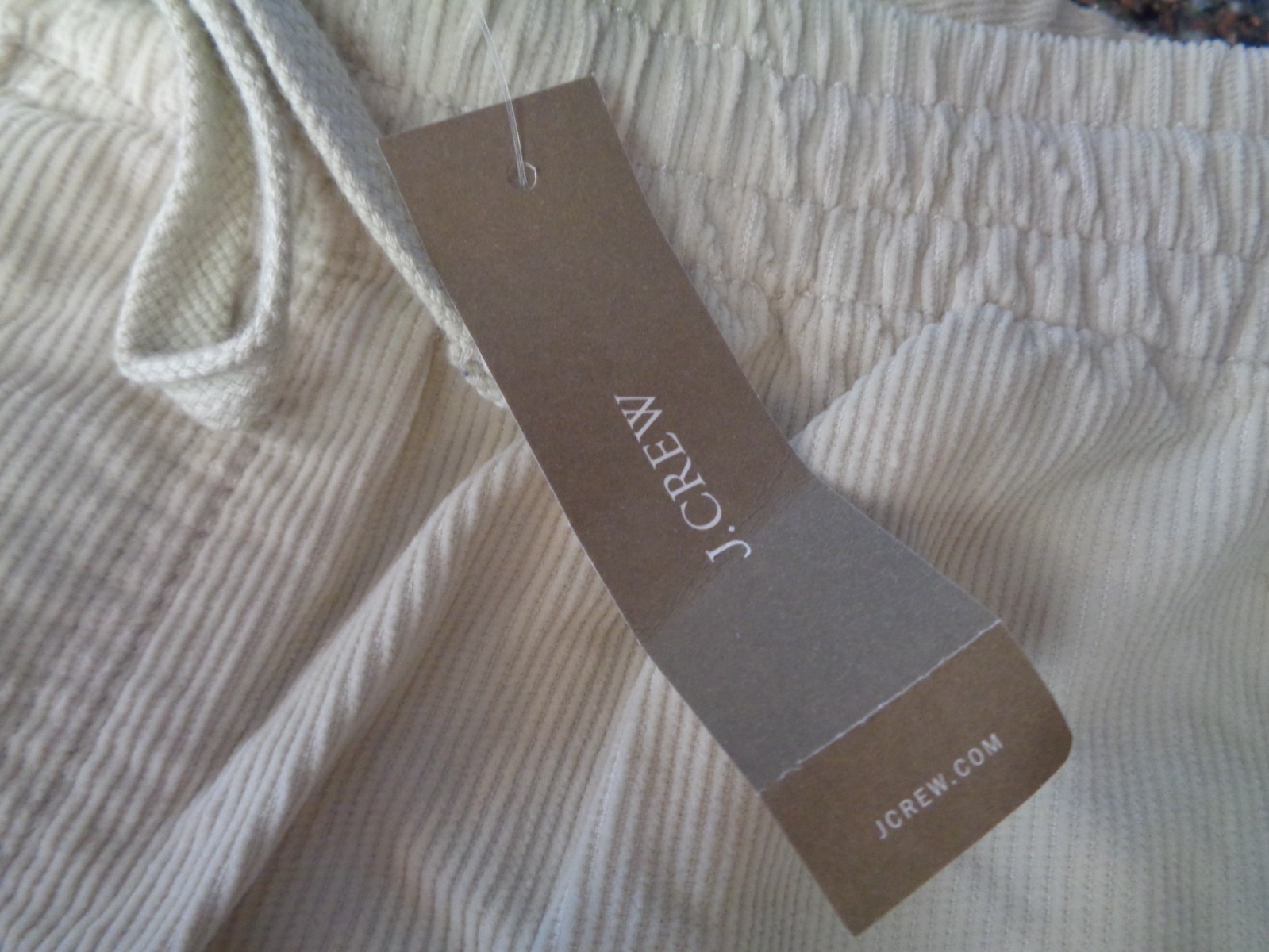 J.CREW Men’s Large Corduroy Drawstring Short Stone 5″ Elastic Waist Shorts NWT