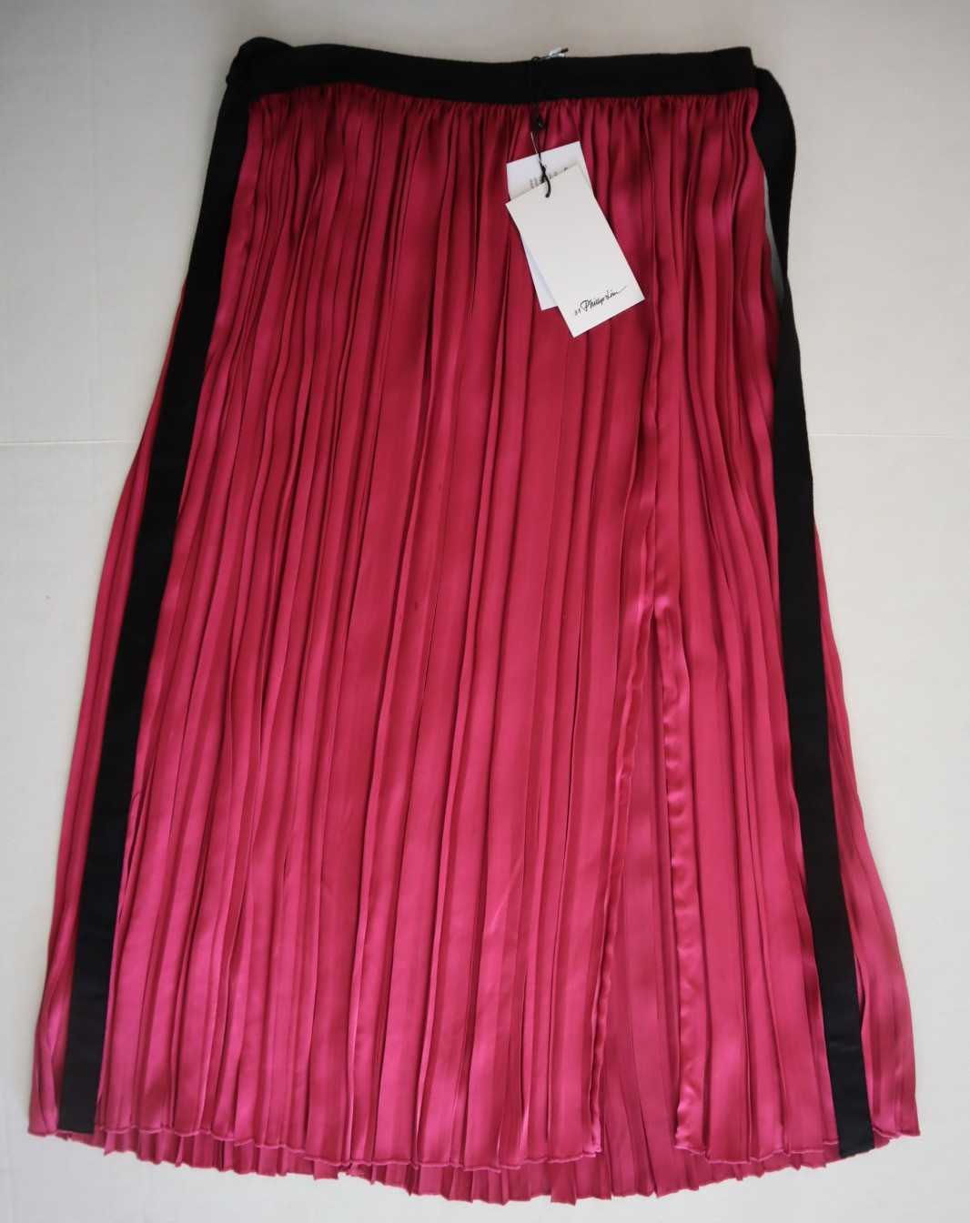 3.1 Phillip Lim F221-3539EPS Sz 2 Dark Raspberry Irregular Pleated Skirt $550