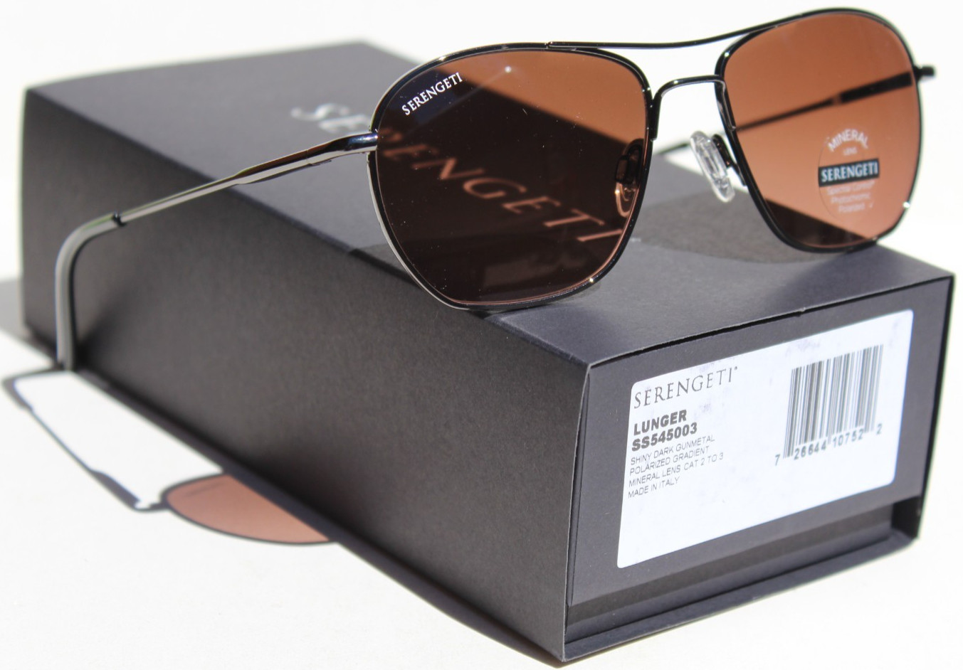 SERENGETI Lunger POLARIZED Sunglasses Gunmetal/Mineral Gradient NEW SS545003