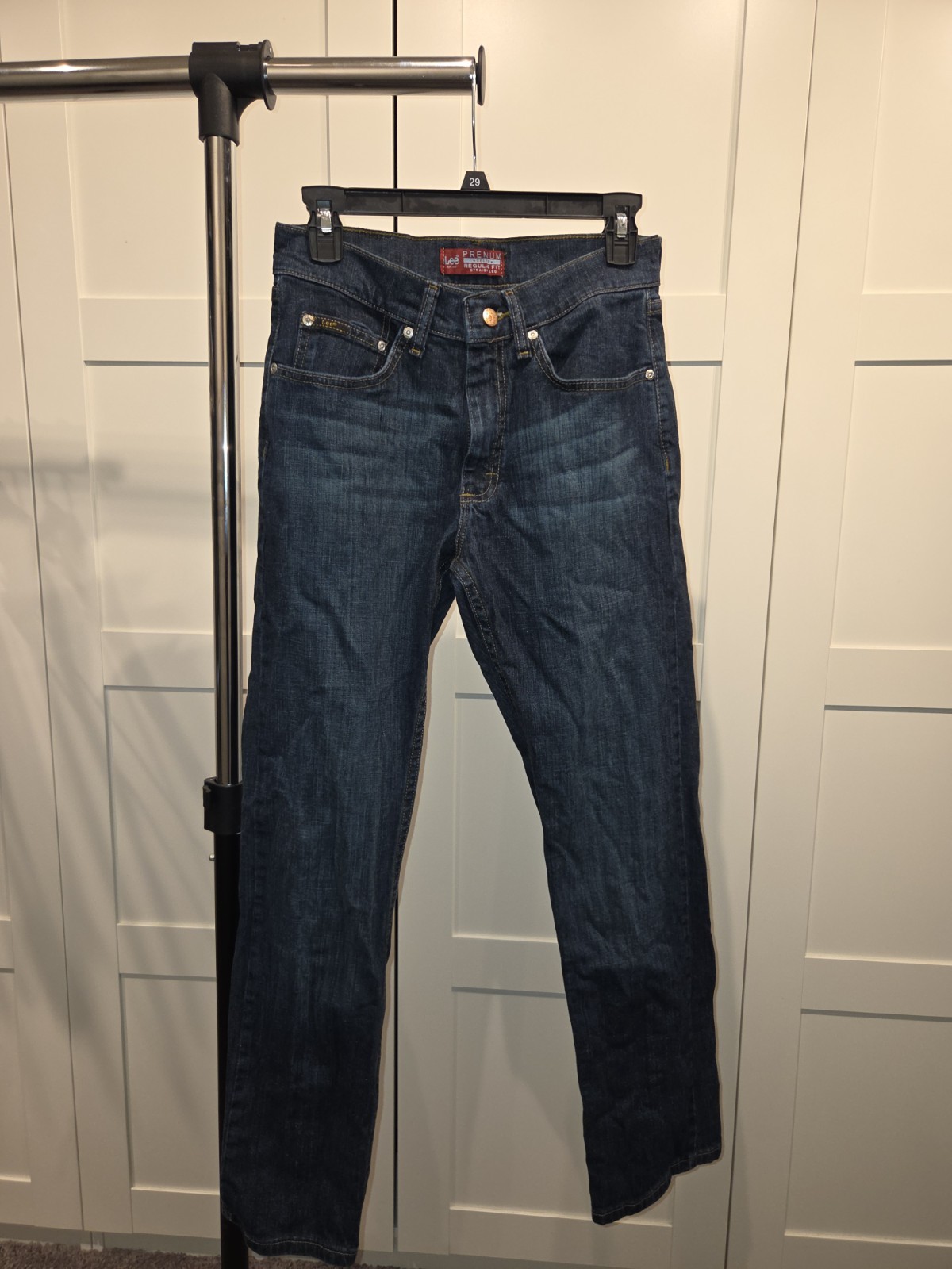 Lee Premium Regular Fit Straight Leg Blue Men Jean Cotton Blend 29 X 32