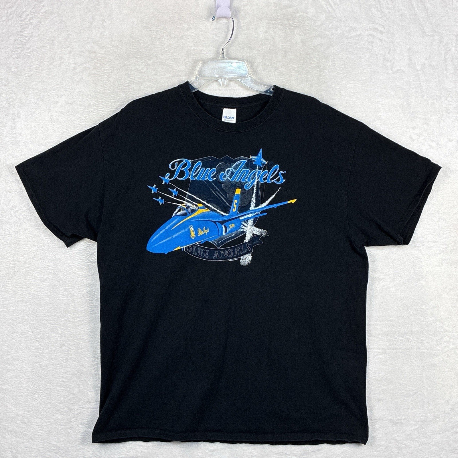 VTG Blue Angels Tshirt Mens XL Black F-18 Hornet Navy Fighter Jet Military Pilot