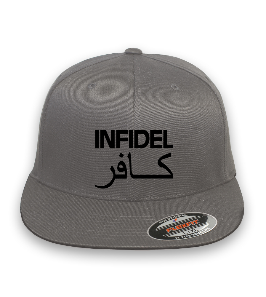 INFIDEL Pro American CURVED or FLAT BILL FLEXFIT HAT ***FREE SHIPPING in BOX**