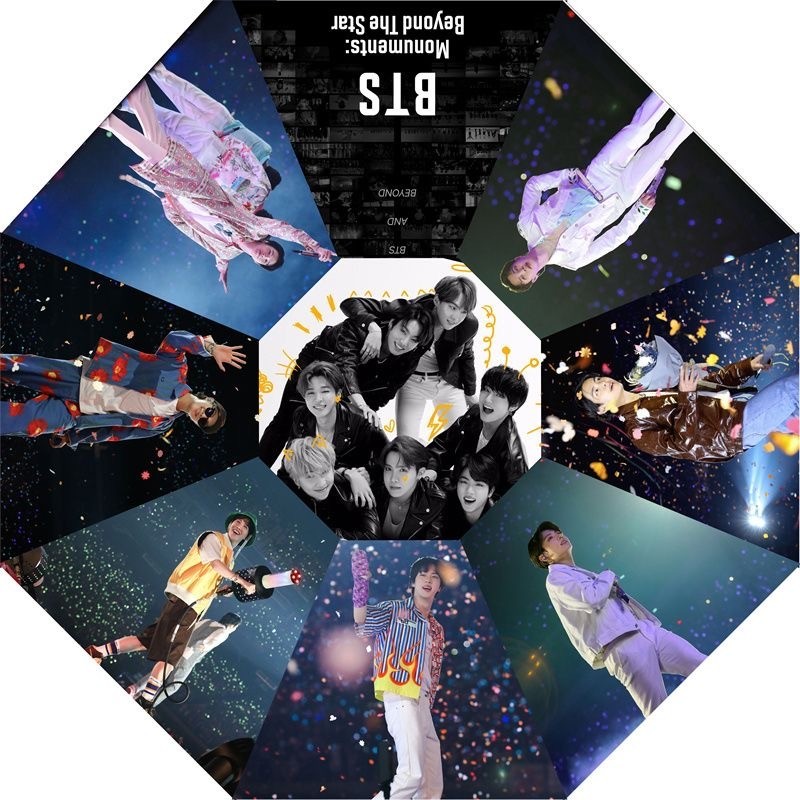 BTS Fan Umbrella: Windproof and UV-Protective—For Both Sun and Rain