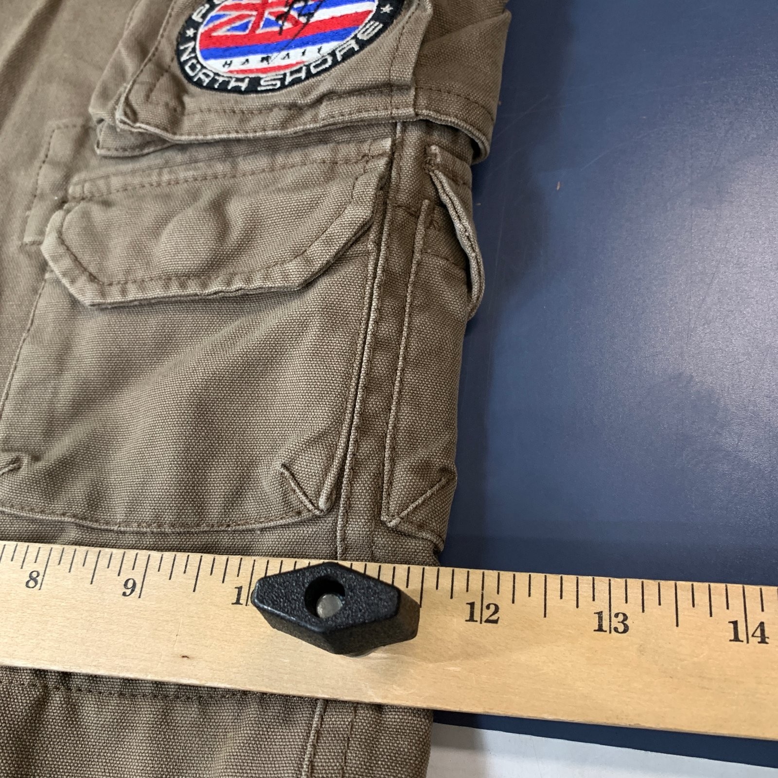 Vintage Planet Surf Cargo Khaki Shorts Mens 33×13 Surf Beach Brown Utility