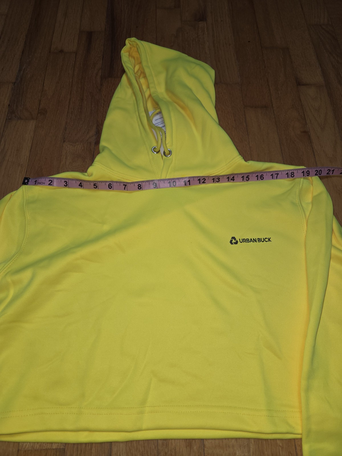 Neon Yellow Cropped Hoodie Women’s Size Med NWT Bright Pullover Sweatshirt Urban