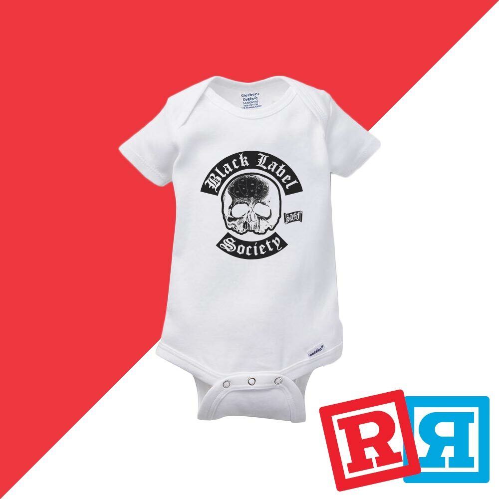 Black Label Society Gerber Baby Onesie® Cotton Unisex White Short Sleeve