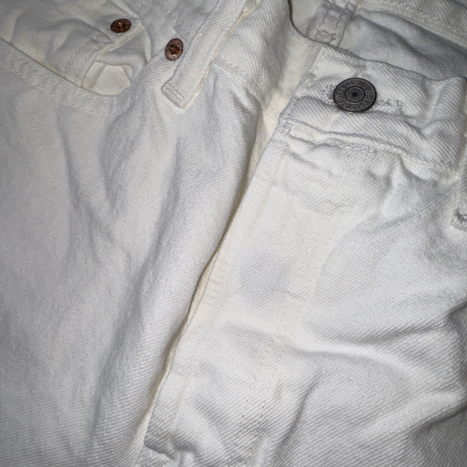 Levi’s 501 Denim Tears Collaboration White Straight Denim Jeans Button 29/30