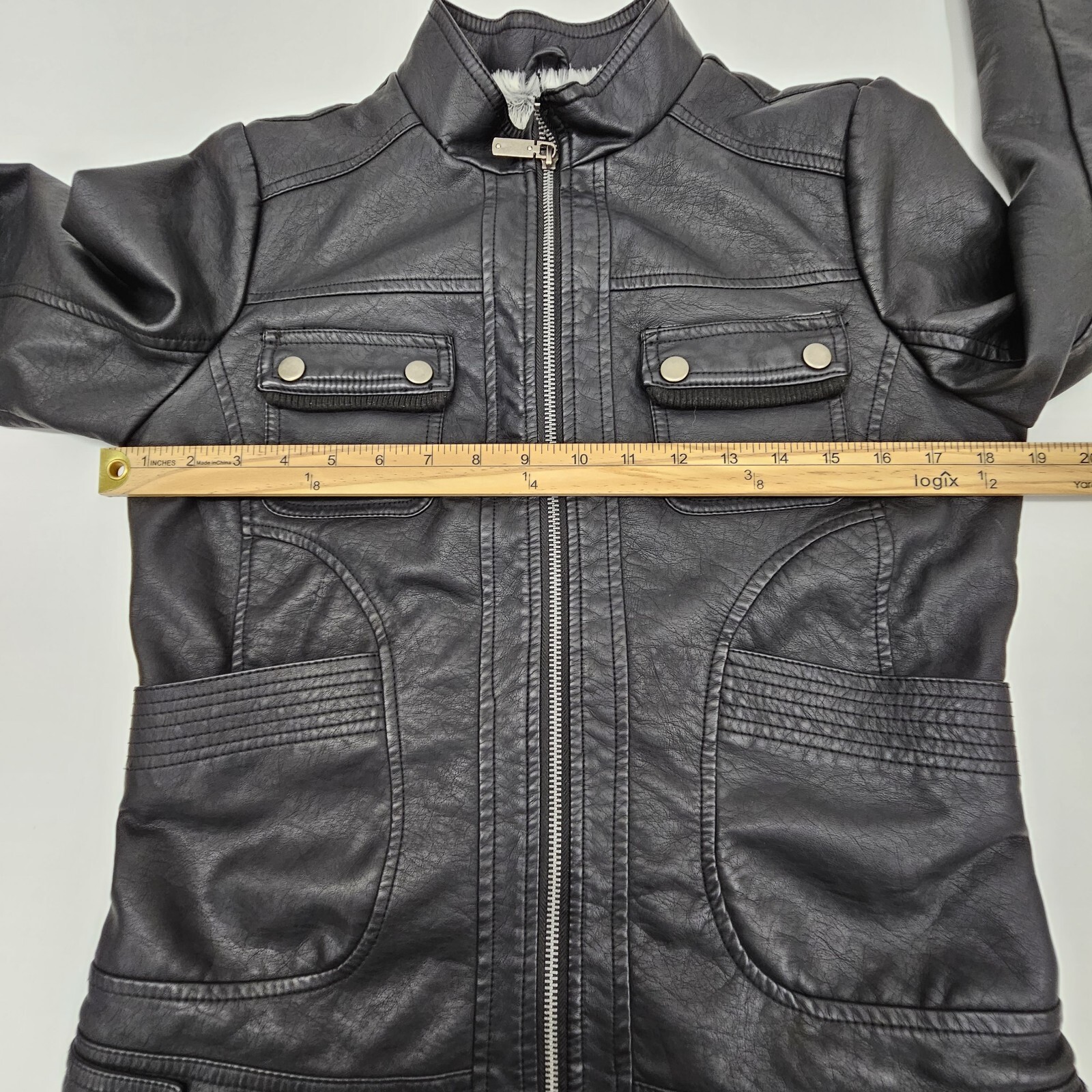Royalty For Me Size Small Faux Leather Black Moto Jacket Plush luxe Lined Biker