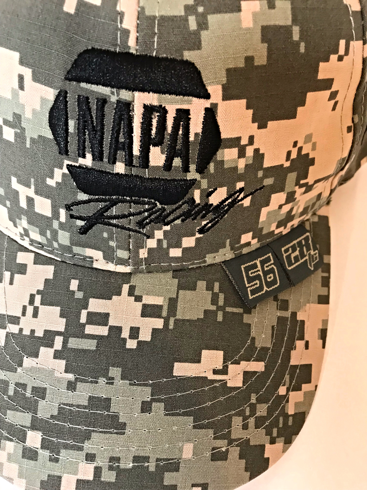 NAPA Racing Intrepid Fallen Heroes Fund Camo Ball Cap Hat 56 Truex 28 JR Capps