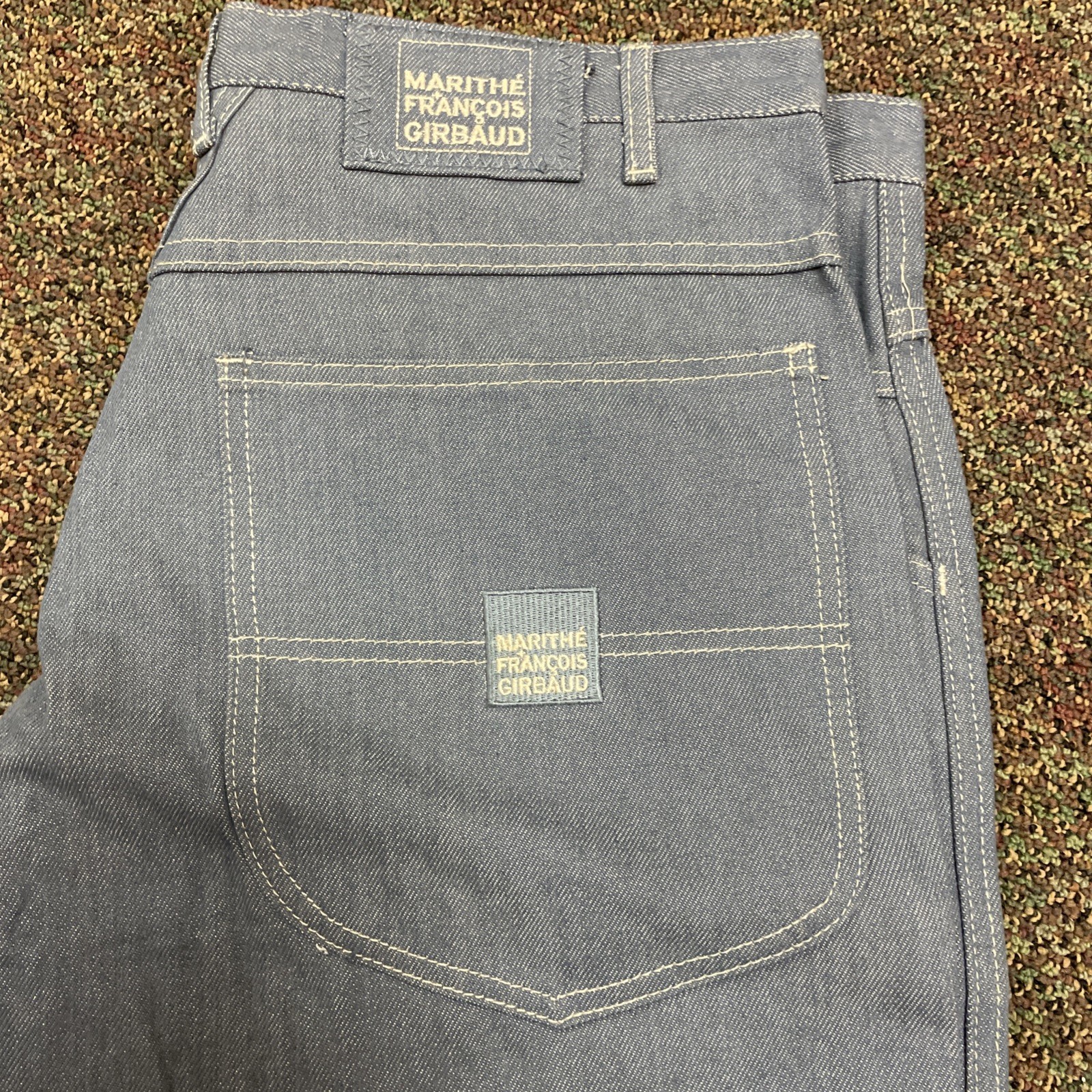 Marithe Francois Girbaud Men 36×31 Baggy Wide Leg Jeans Sky Blue 90s Y2K NWOT